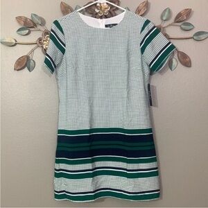 Lulus Green White Striped Shift Dress Size Small NWT